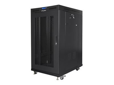 Lanberg | Rack cabinet 19" free-standing 22U/800x1000 (flat pack) with mesh door | FF01-8022-23BL | Black