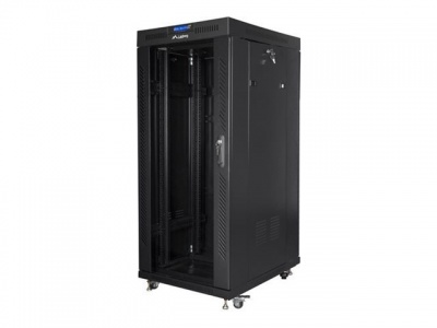 Lanberg | Rack cabinet 19" free-standing 27U/800x1200 (flat pack) with glass door, LCD | FF01-8227-12BL | Black