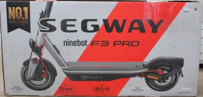 SALE OUT. Ninebot by Segway eKickScooter F3 Pro E | Segway F3 Pro E | eKickScooter | Up to 25 km/h | 10 " | 24 month(s) | Black | DAMAGED PACKAGING AND PAINT, DIRTY, SCRATCHED, MOUNTING MARKS