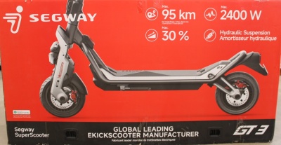 SALE OUT. Ninebot by Segway Superscooter GT3 E | Segway Superscooter GT3 E | Electric Scooter | Max 2400 W | Up to 25 km/h | 11 " | 24 month(s) | Black and Grey | DAMAGED PACKAGING, PAINT AND BODY, MISSING INNER PACKAGING, SCRATCHED, DIRTY