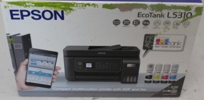 SALE OUT. Epson EcoTank L5310, 4-in-1, Print, Scan, Copy, Fax | Epson | Multifunctional printers | EcoTank L5310 | Inkjet | Colour | A4 | Wi-Fi | Black | DAMAGED PACKAGING AND CHARGER