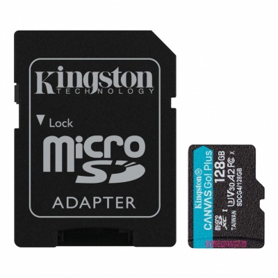 Kingston | Canvas Go! Plus | 128 GB | microSD | Flash memory class Class 10, UHS-I, U3, V30, A2