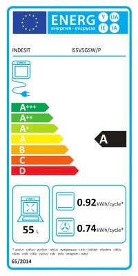 INDESIT Cooker | IS5V5GSW/P | Hob type Ceramic | Oven type  Electric | White | Width 50 cm | Depth 60 cm | 55 L