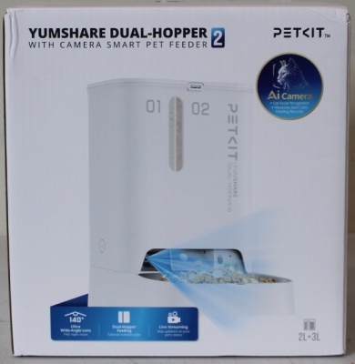 SALE OUT. Petkit P591 2 (D4SH-2) YumShare Dual-Hopper 2 Feeder with camera | PETKIT YumShare Dual-hopper 2 Automatic Feeder with Camera | Capacity 5 L | Material ABS, 304 stainless steel | White | DAMAGED PACKAGING, DEMO, DIRTY | 24 month(s)