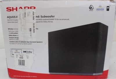 SALE OUT. Sharp AQUOS Wireless Surround Subwoofer | Sharp | AQUOS Surround Subwoofer | CP-AWS0101 | Wi-Fi | DAMAGED PACKAGING, USED
