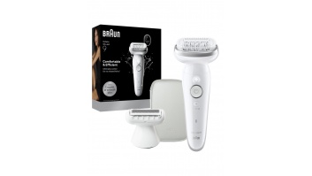 Braun Silk-épil 9 SES9-030 Epilator, Wet & Dry, White/Silver