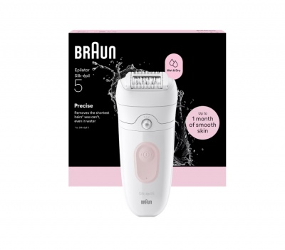 Braun Epilator | Silk-épil 5 SE5-000 | Operating time (max) 40 min | Number of power levels 2 | Wet & Dry | White/Pink