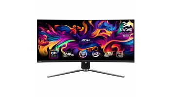 Monitor|MSI|34"|Gaming/Curved/21 : 9|Panel QD-OLED|3440x1440|240|Matte|0.03 ms|Swivel|Height adjustable|Tilt|Colour Black|MPG341CQPXQD-OLED