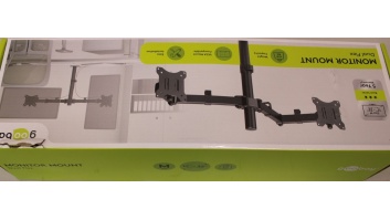 SALE OUT. Goobay Dual Monitor Mount Flex, Black | Goobay Dual Monitor Mount Flex | Swivel, Tilt, Rotation | 17-32 " | Maximum weight (capacity) 8 kg | DAMAGED PACKAGING | Black