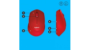 MOUSE USB OPTICAL WRL M330/SILENT RED 910-004911 LOGITECH