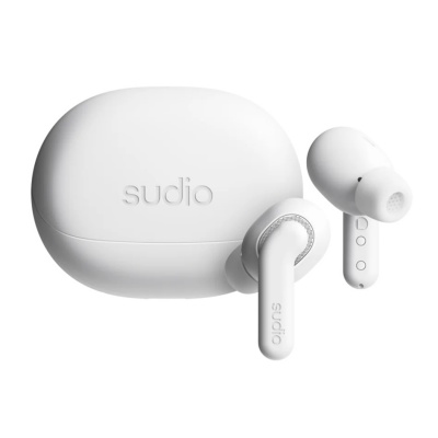 Sudio Earbuds | E4 Pro | Bluetooth | In-ear | Microphone | Cloud White | Noise canceling | Noise reduction | Wireless
