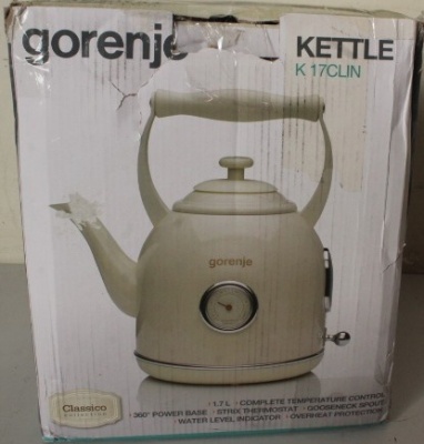 SALE OUT.  | SALE OUT. | Gorenje | Kettle | K17CLIN | Electric | 2000 W | 1.7 L | Plastic/Metal | 360° rotational base | Ivory | DAMAGED PACKAGING