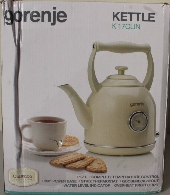 SALE OUT.  | SALE OUT. | Gorenje | Kettle | K17CLIN | Electric | 2000 W | 1.7 L | Plastic/Metal | 360° rotational base | Ivory | DAMAGED PACKAGING