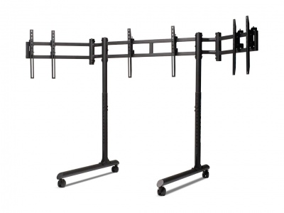 Next Level Racing Floor stand | Tube Freestanding Triple Monitor Stand | Up to 3x43 " | Height adjustment, Tilt | Maximum weight (capacity) 50 kg | Black