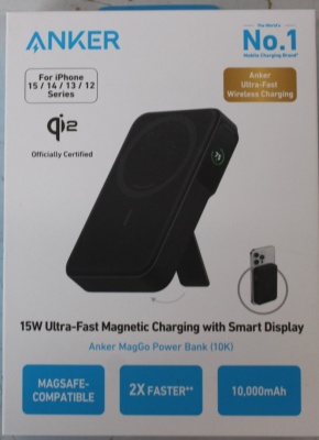SALE OUT. | Anker 633 Magnetic Wireless Power Bank with 27W USB C port | A1654G11 | 10000 mAh | Black | DEMO