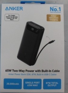 SALE OUT. | Anker Power Bank 65W | A1383H11 | 20000 mAh | Black | DEMO