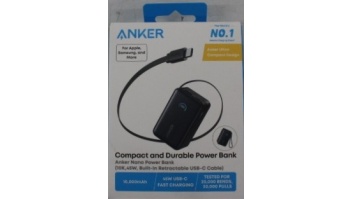 SALE OUT. | Anker Nano Power Bank 45W with Built-In Retractable USB-C Cable | A1638H11 | 10000 mAh | Black | DEMO