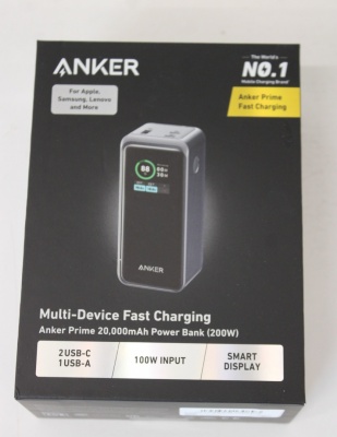 SALE OUT. Anker Power Bank, 200 W | Prime | 20000 mAh | Black | UNPACKED, SMALL  SCRATCHED ON TOP
