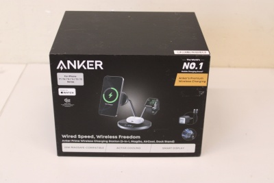 SALE OUT. Anker Prime Wireless Charging Station Qi2.2  25W wireles charging  (3-in-1, MagGo, AirCool, Dock Stand) PSU added, Black | Anker Prime Wireless Charging Station Qi2.2  25W wireles charging  (3-in-1, MagGo, AirCool, Dock Stand) PSU added | UNPACK