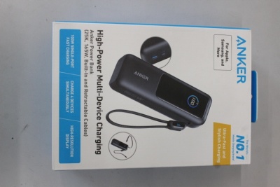 SALE OUT. Anker Zolo Powerbank | A1695H11 | 25000 mAh | Built-In USB-C and Retractable Cable) | Grey | UNPACKED, SCRATCHED ON SCREEN, MISSING INNER PACKAGING