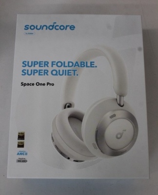 SALE OUT. Anker Soundcore Foldable Headphones | Space One Pro | Bluetooth | Over-ear | Microphone | Cream White | DEMO | Warranty 24 month(s) | Wireless