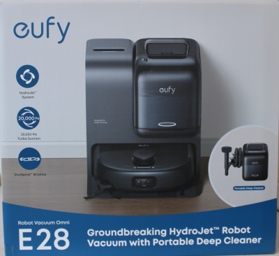 SALE OUT. Anker Eufy Robot Vacuum Cleaner Omni E28, Black | Anker Eufy Robot Vacuum Cleaner | Omni E28 | Wet&Dry | Dust capacity 3 L | 20000 Pa | Black | DAMAGED PACKAGING, MISSING INNER PACKAGING (BAGS). ITEM IS USED, DIRTY, WET AND SCRATCHED. NOT FULL L