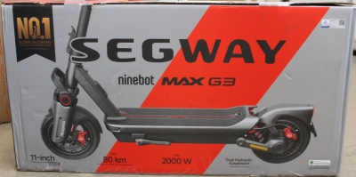 SALE OUT. | Segway MAX G3 E | eKickScooter | 2000 W | Up to 25 km/h | 11 " | 24 month(s) | Black | DAMAGED PACKAGING AND PAINT, ITEM AND PARTS ARE SCRATCHED, DIRTY, INSTALLATION MARKS