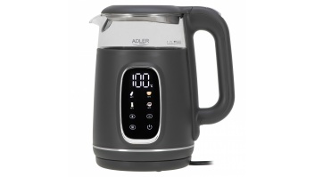 Adler Kettle with LED Display | AD 1305 | Electric | 2200 W | 1.7 L | Plastic | 360° rotational base | Grey