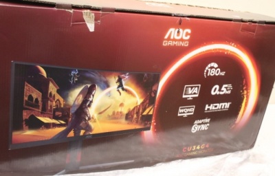 SALE OUT. AOC CU34G4 Curved 34" 3440x1440/21:9/1ms HDMI, DisplayPort, USB, Audio out | SALE OUT. AOC | CU34G4 | 34 " | Fast VA | UWQHD | 21:9 | 180 Hz | 1 ms | 3440 x 1440 pixels | 300 cd/m² | HDMI ports quantity 2 | Black | Warranty 28 month(s) | DAMAGED