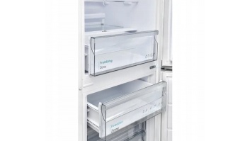 SHARP ledusskapis ar saldētavu apakšā, 152 cm, pelēks