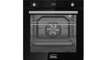 Simfer BI-81608P Pyrolytic Built-in Oven, Multifuncional, Capacity 80 L, Black | Simfer