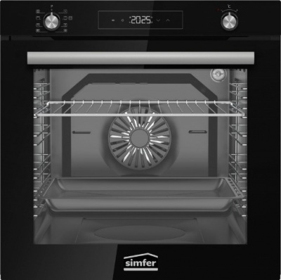 Simfer BI-81608P Pyrolytic Built-in Oven, Multifuncional, Capacity 80 L, Black | Simfer