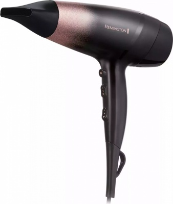 Remington Hair Dryer | D5305 Rose Shimmer | 2200 W | Number of temperature settings 3 | Ionic function | Diffuser nozzle | Black/Rose