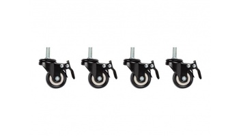 Lanberg | Castors with thread and brake for wall mounting cabinets, 4 pcs | AK-1601-B