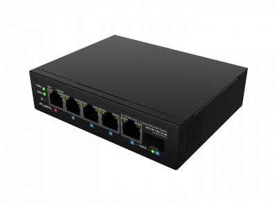 Lanberg | Switch PoE 1xBT 3xAT SFP/ETH Din Unmanagment Fast Ethernet | ILFE-4P-1GE-1S-90