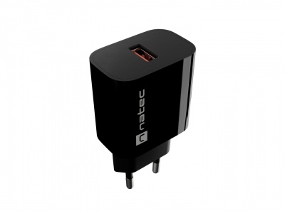 Natec Ribera USB Charger 1X USB-A 18W, Black