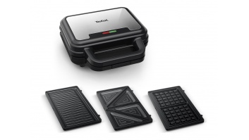 TEFAL | UltraCompact 3in1 SW383D10 | Sandwich Maker | 700 W | Number of plates 3 | Gray/Black