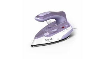 TEFAL First Class DB1612E0 | Steam Travel Iron | 1000 W | Continuous steam 10 g/min | Steam boost performance 45 g/min | White/Purple