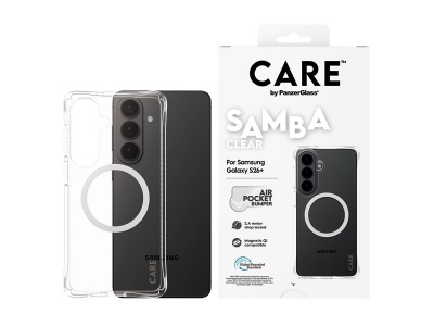 CARE by PanzerGlass Samba Case Transparent w. White Qi Samsung New Galaxy S26 Plus | PanzerGlass