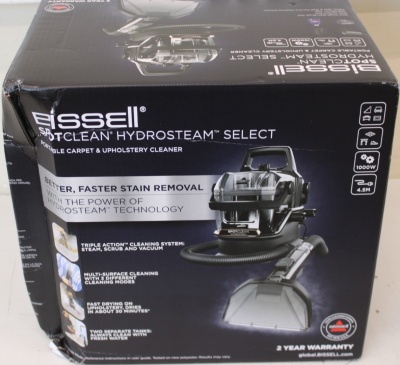 SALE OUT. Bissell SpotClean HydroSteam Select | Bissell Portable Carpet and Upholstery Cleaner | SpotClean HydroSteam Select | Corded operating | Washing function | 1000 W | Black | 24 month(s) | DAMAGED PACKAGING