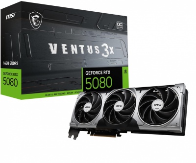 Graphics Card|MSI|NVIDIA|GeForce RTX 5080|16 GB|GDDR7|256 bit|PCI Express x16 5.0|Active|RTX508016GVEN3XOCBLK
