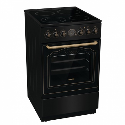 Gorenje Cooker | GECS5B70CLB | Hob type Vitroceramic | Oven type Electric | Black | Width 50 cm | Depth 59.4 cm | Energy efficiency class A | 70 L