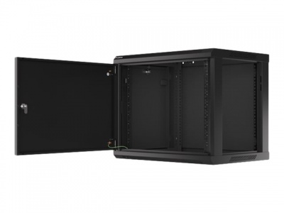 Lanberg | Rack cabinet 19" wall-mount 9U/600x450 for self-assembly with metal door (flat pack) | WF01-6409-00B | Black