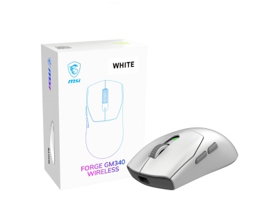 MSI Gaming Mouse | FORGE GM340 WIRELESS | Wireless | 2.4 GHz, Bluetooth, USB | White