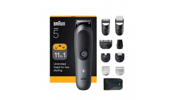 Braun 11-in-1 Grooming Kit | All-in-One Kit Series 5 AIO5560 | Cordless | Number of length steps 14 | Grey/Black