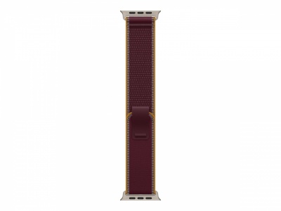 APPLE 49mm Burgundy Trail Loop - S/M - Natural Titanium Finish