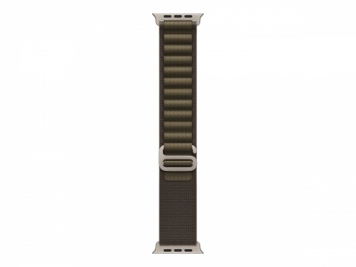 APPLE 49mm Dark Olive Alpine Loop - Medium - Natural Titanium Finish | Apple