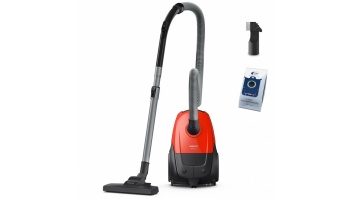 Vacuum Cleaner|PHILIPS|Input power 800 W|Dust capacity 3 L|Cylinder vacuum|Cleaning type Dry|Dust container Dust bag|Colour Black/Red|XD1111/10