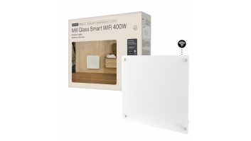Mill Glass Smart WiFi Panel Heater Gen. 4 | GL400WIFI4 | Panel Heater | 400 W | Suitable for rooms up to 4-6 m² | White | IPX4
