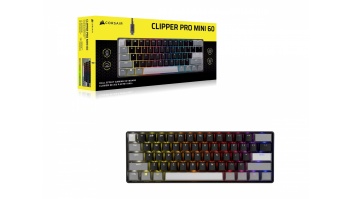 CORSAIR CLIPPER PRO MINI 60 Hall Effect Gaming Keyboard, Backlit RGB LED, CORSAIR MGX Core, Black PBT DS Keycaps | Corsair